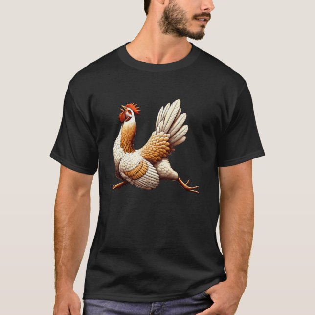 Kyckling Yoga Position T Shirt (Framsida)