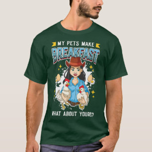 Kycklingägg mina sällskapsdjur gör frukost-kycklin t shirt