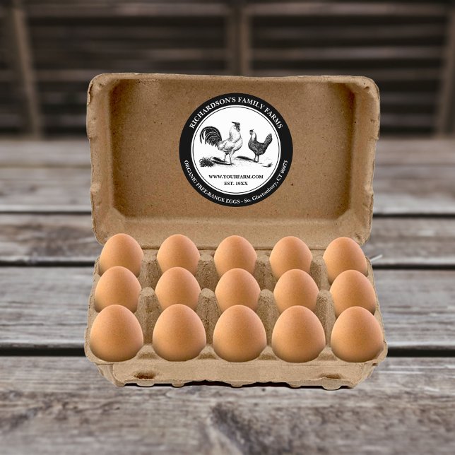 Kycklingäggen Farm Round Sticker Runt Klistermärke (Skapare uppladdad)