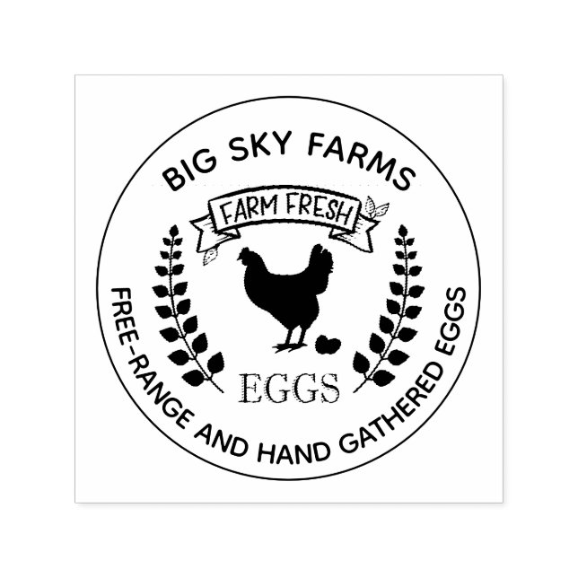 Kycklingäggen Fresh Eggs Self-inking Frimärke Självfärgande Stämpel (Design)