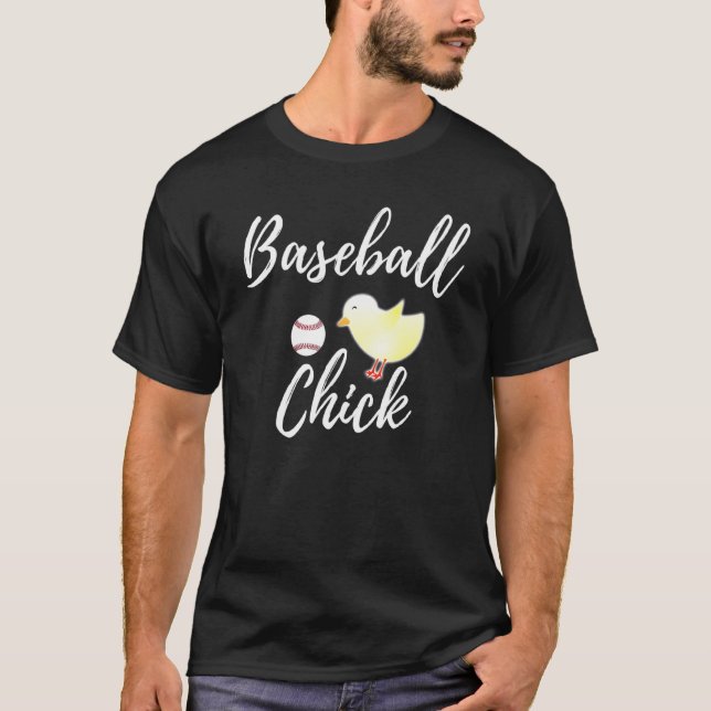 Kycklingälskande Baseball-tjej T Shirt (Framsida)