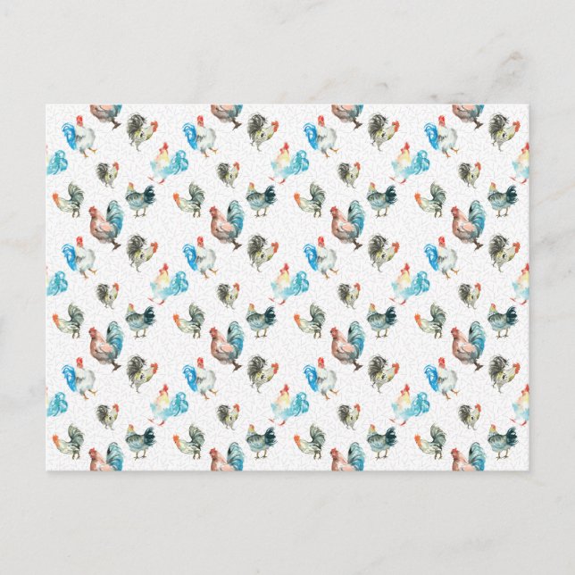Kycklingälskande landshöns vykort (Framsida)