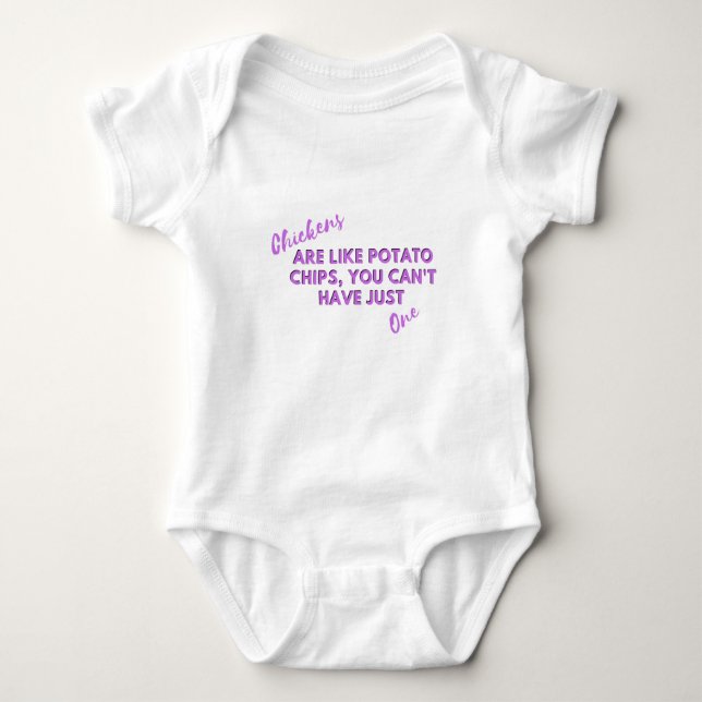 Kycklingar är som potetchips Baby-tröja – Rolig T Shirt (Framsida)