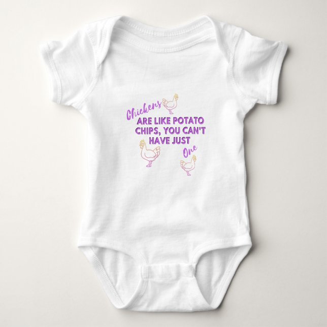 Kycklingar är som potetchips, man kan inte ha bara t shirt (Framsida)