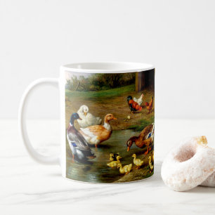 Kycklingar av Anka och anklings på gården Kaffemugg