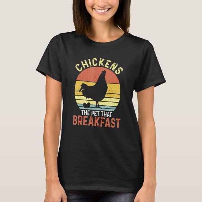 Kycklingar De Husdjur Som Bajsar Frukost T Shirt (Framsida)