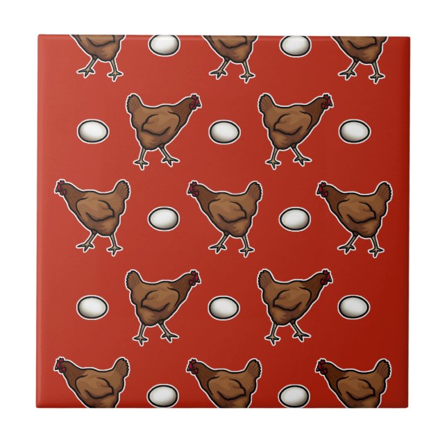 Kycklingar eller ägg? kakelplatta (Framsidan)