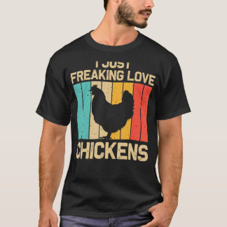 Kycklingar För manar kvinnor Farmer Chicken Farm H T Shirt