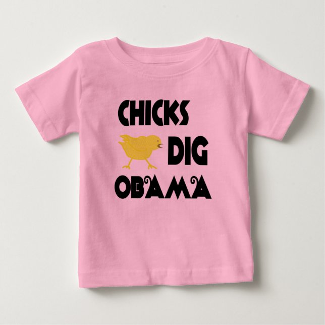 Kycklingar Gillar Obama Tjejers Långärmade Tröja (Framsida)