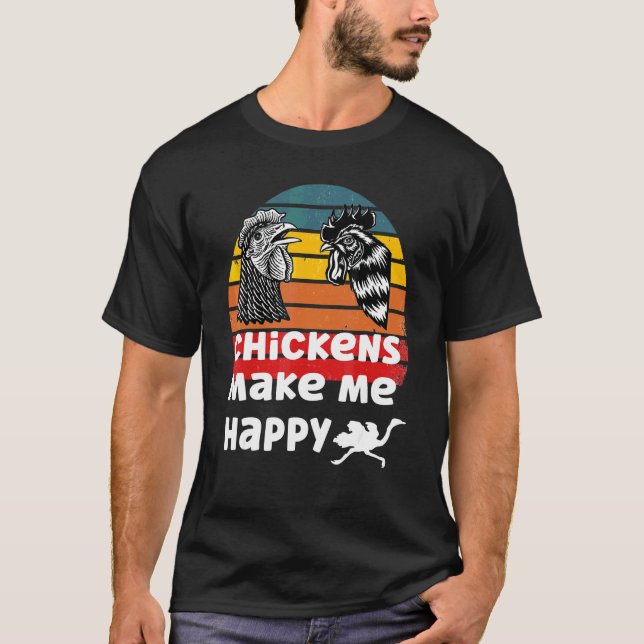 Kycklingar Gör Mig Glad T Shirt (Framsida)