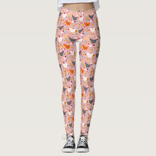 Kycklingar i Blomsterträdgårdens Rosa Leggings