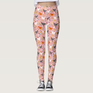 Kycklingar i Blomsterträdgårdens Rosa Leggings
