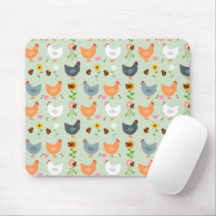 Kycklingar i Grönten Flowers Mouse Pad Musmatta