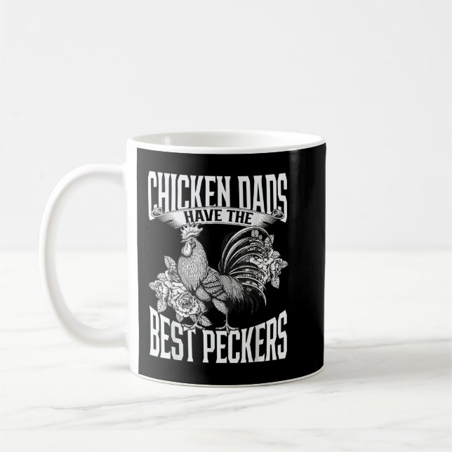 Kycklingar i Pappor har de bästa Peckers Kärlek Ch Kaffemugg (Vänster)