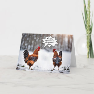 Kycklingar i Snö födelsedag Humor Kort