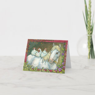 KYCKLINGAR I STABILT, HORSE NOTE-KORT BORT KORT