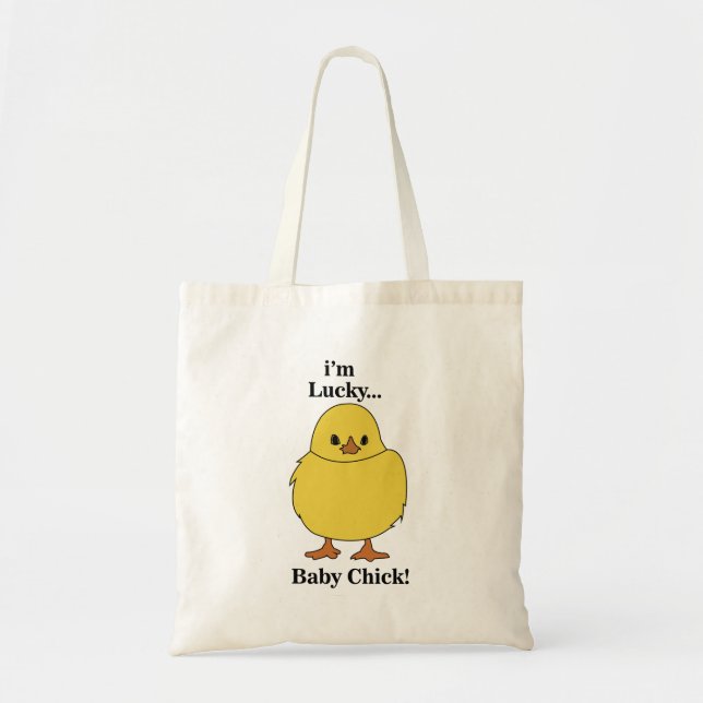 Kycklingar Jag är Lucky Baby Chick Tygkasse (Framsidan)