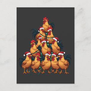 Kycklingar Julgran God Jul Rolig Jul Inbjudan Vykort