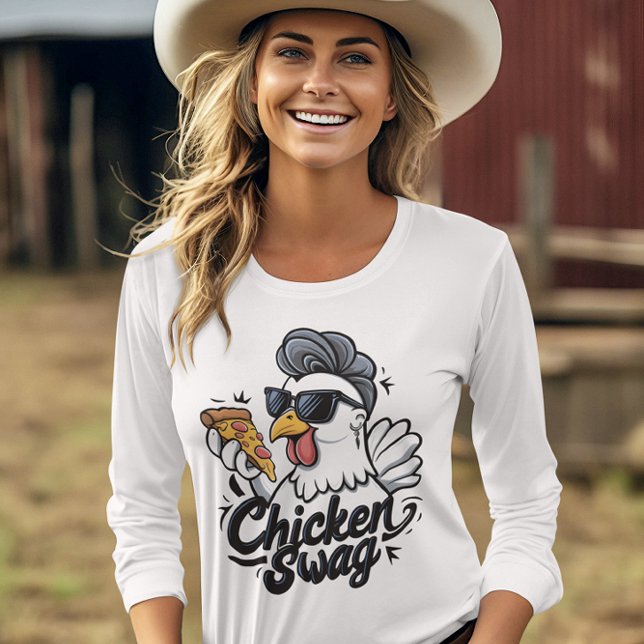 Kycklingar med solglasögon som äter Pizza T Shirt (Skapare uppladdad)