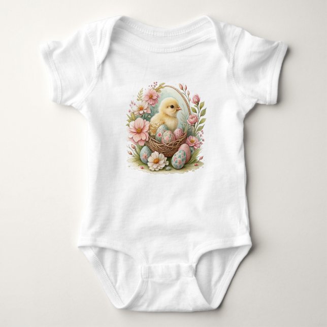 Kycklingar och ägg från baby Påsk T Shirt (Framsida)