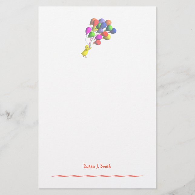 Kycklingar och ballonger brevpapper (Framsida)