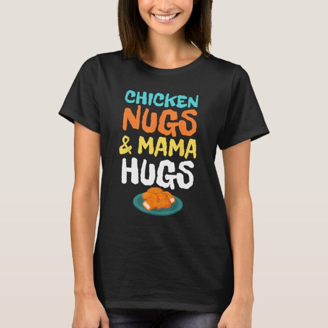 Kycklingar och Mamma Hugs Cute Kids Småbarn Baby T Shirt (Framsida)