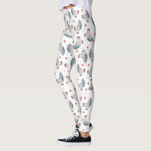 Kycklingar Och Polka Prickar Överallt Tryckta Legg Leggings