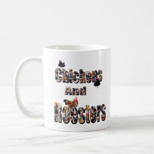 Kycklingar och Tuppar Bild logotyp. Kaffemugg