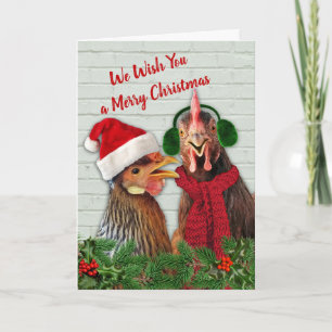 Kycklingar önskar dig en God jul Kort