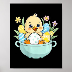 Kycklingar på ägg som jagar Påskhare Öron Farm Ani Poster