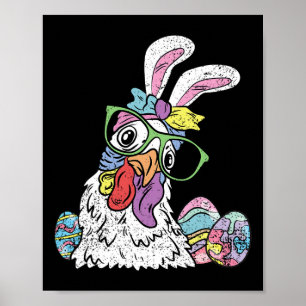 Kycklingar på ägg som jagar Påskhare Öron Farm Ani Poster