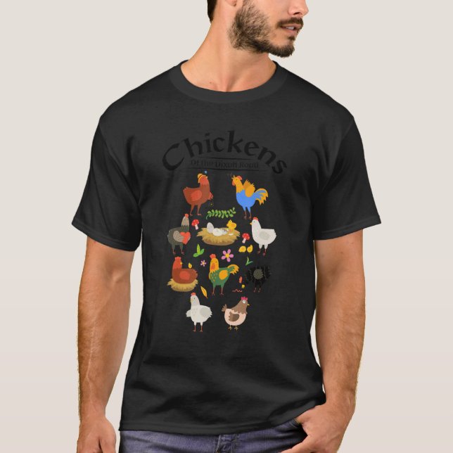 Kycklingar på Dixon Road T Shirt (Framsida)