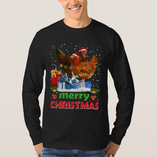 Kycklingar på julkycklingar Julafton C T Shirt (Framsida)