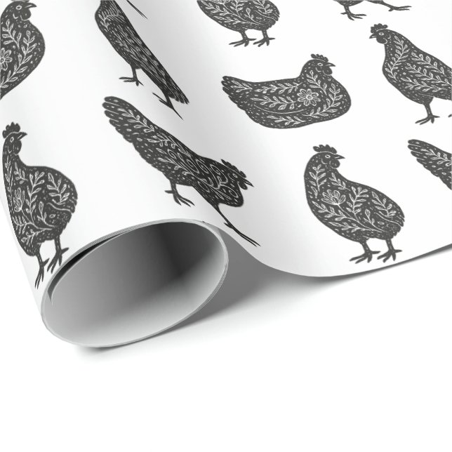 Kycklingar Presentpapper (Rullad Hörn)