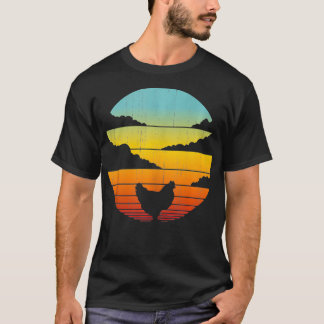 Kycklingar Retro-Vintage 60-tal 70-tal Sunset Farm T Shirt