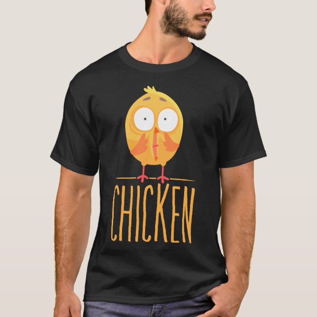 Kycklingar Skrämt kyckling T Shirt (Framsida)