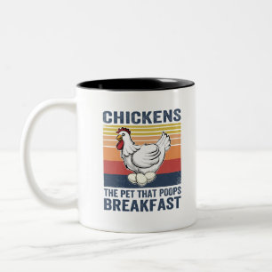 kycklingar som äter frukost Två-Tonad mugg