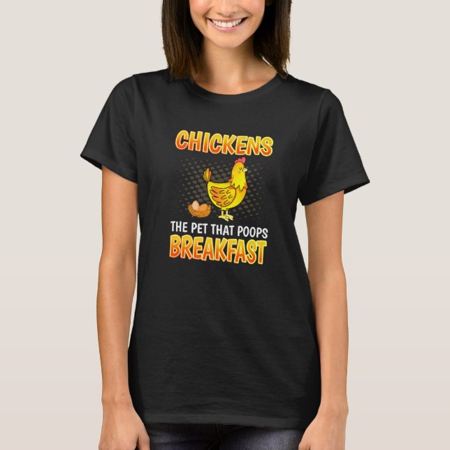 Kycklingar som bajsar frukost Sarcastic Chicke T Shirt (Framsida)