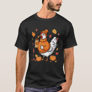 Kycklingar som bär tröja Kaffe Thanksgiving Höst