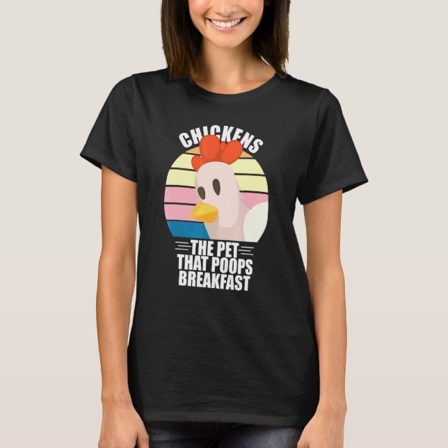 Kycklingar som spottar frukost t shirt (Framsida)