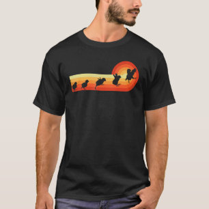 Kycklingar springer hoppar flyger retro vintage 60 t shirt