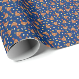 Kycklingar, ungar och ägg inpackningspapper presentpapper