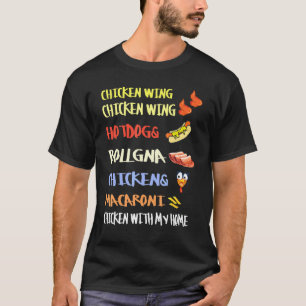 Kycklingar Vinge Chicken Vinge Hotdog och Bologna T Shirt