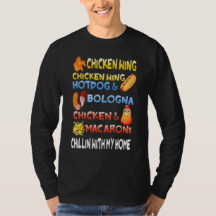 Kycklingar Vinge Chicken Vinge Hotdog och Bologna  T Shirt
