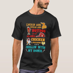 Kycklingar Vinge Hett Hund och Bologna Chicken & M T Shirt