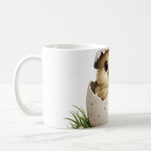 Kycklingbaby i äggskal kaffemugg (Vänster)