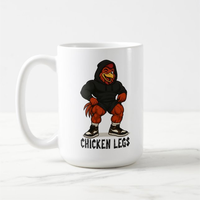 Kycklingben – Rolig Stinn Kyckling Gympa Kaffemugg (Vänster)