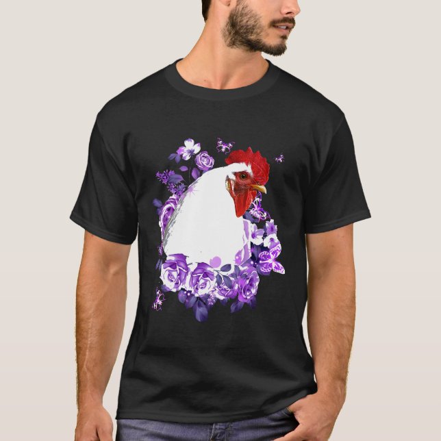 Kycklingblomma för människor som älskar kyckling t shirt (Framsida)