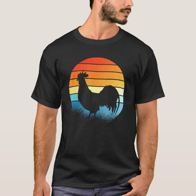 Kycklingbonde Retro Vintage T Shirt (Framsida)
