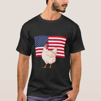 Kycklingbönder Patriotic USA flagga Design T Shirt